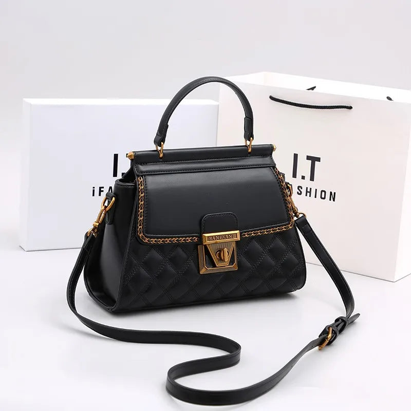 Women's Handbag New Autumn & Winter | High-End Light Luxury Diamond Grid Small Square Bag (Shoulder & Crossbody) Luxegan