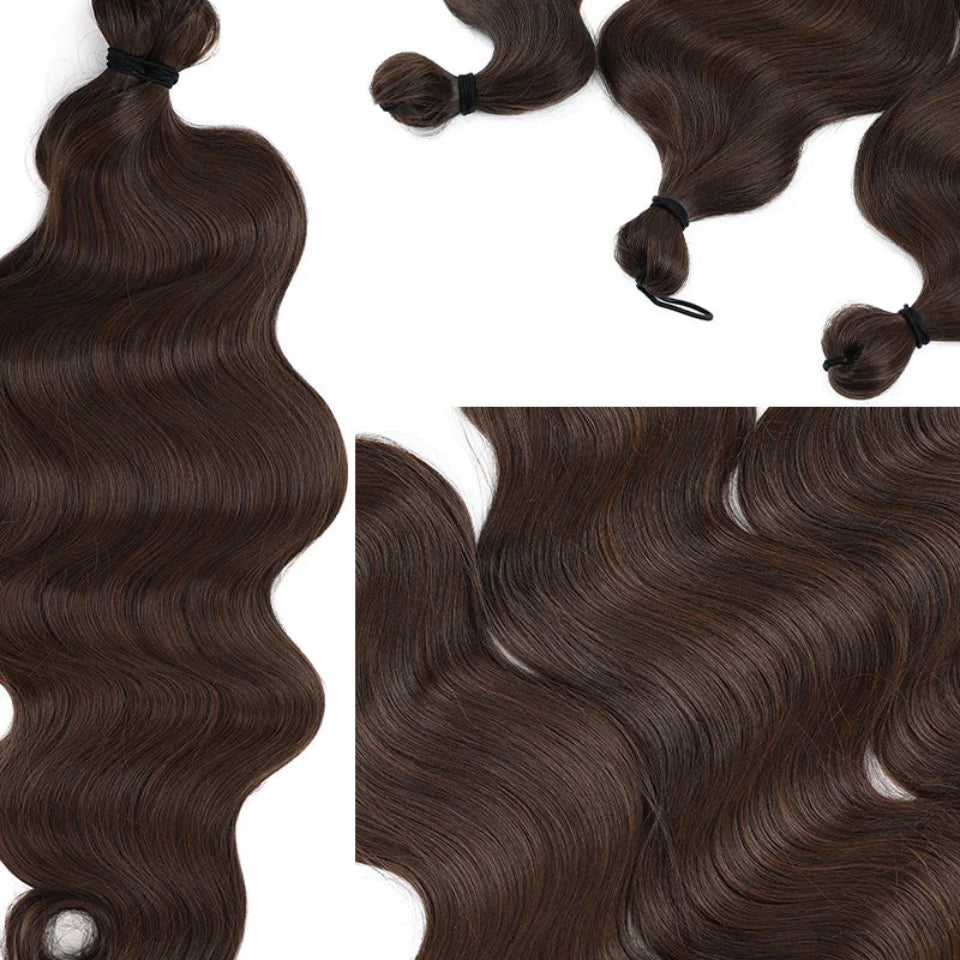 26 Inch Synthetic Loose Deep Wave Crochet Hair | 300g 3-Piece Braiding Extensions Luxegan