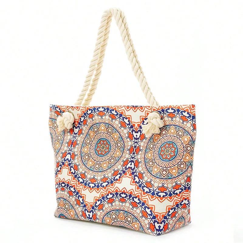 Women's Shoulder Bag | Casual Canvas Printing & Beach Style Handbag Luxegan