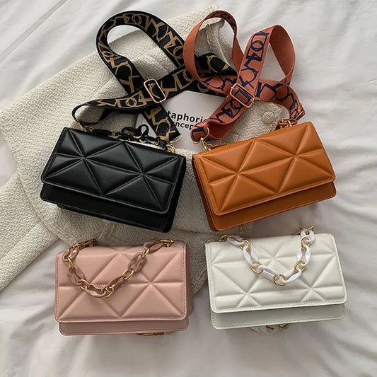 Winter Large Shoulder Bags for Women | Stone Pattern PU Leather Crossbody Bags & Brand Pink Tote Handbags (Chains Shopper Clutch Purse) Luxegan