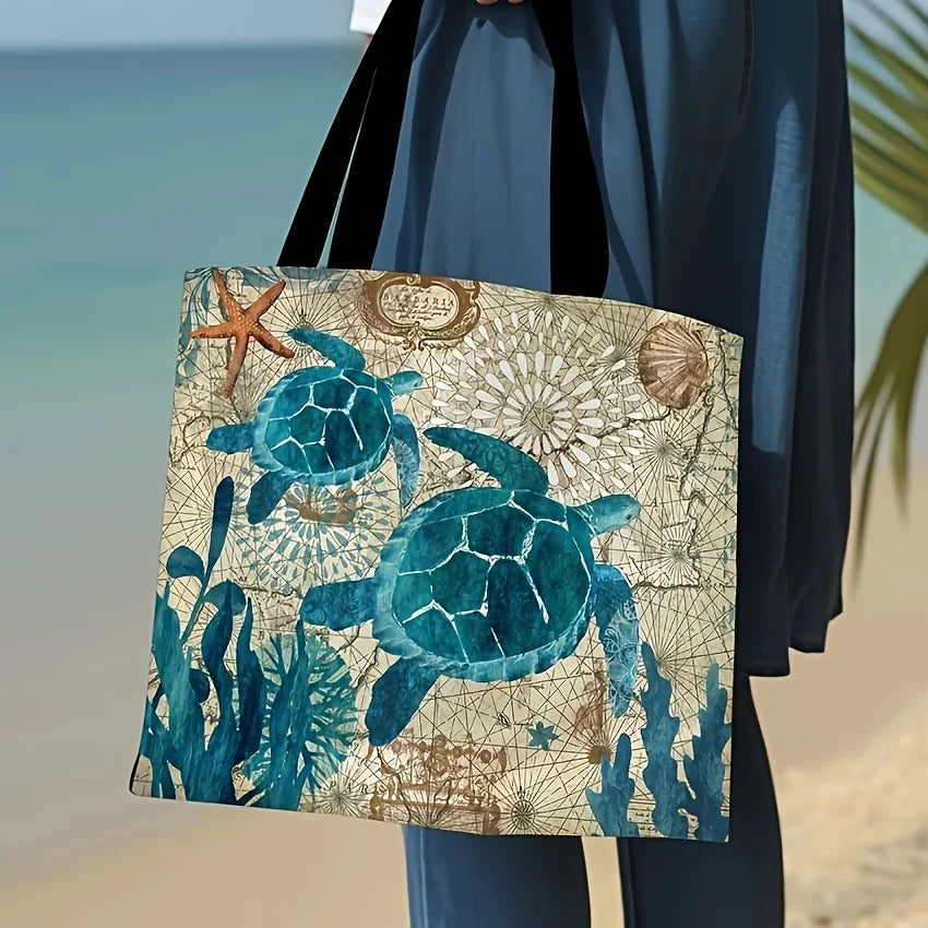 Rustic Sloth Print Tote Bag | Sophisticated Large Capacity Shoulder Shopping Bag | Elegant Reusable Travel & Beach Handbag | "Dignified" Square Polyester Purse for Eco-Conscious Daily Styling Luxegan