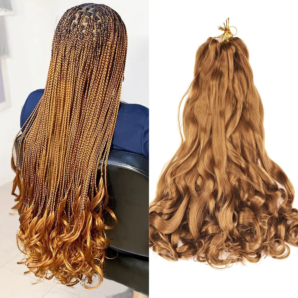 French Curly Crochet Braiding Hair - Ombre Spiral Curls - Pre-Stretched Synthetic Hair Extensions