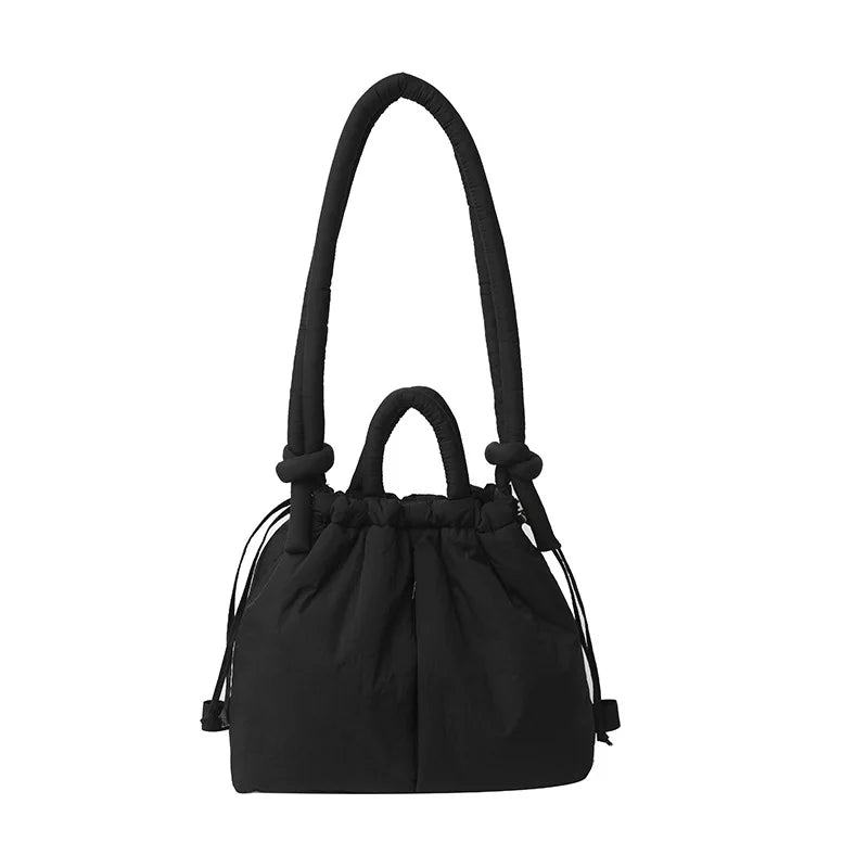 New Korean Fashion Fabric Shoulder Bag | Soft Dacron Crossbody Bag & Mini Underarm Tote Luxegan
