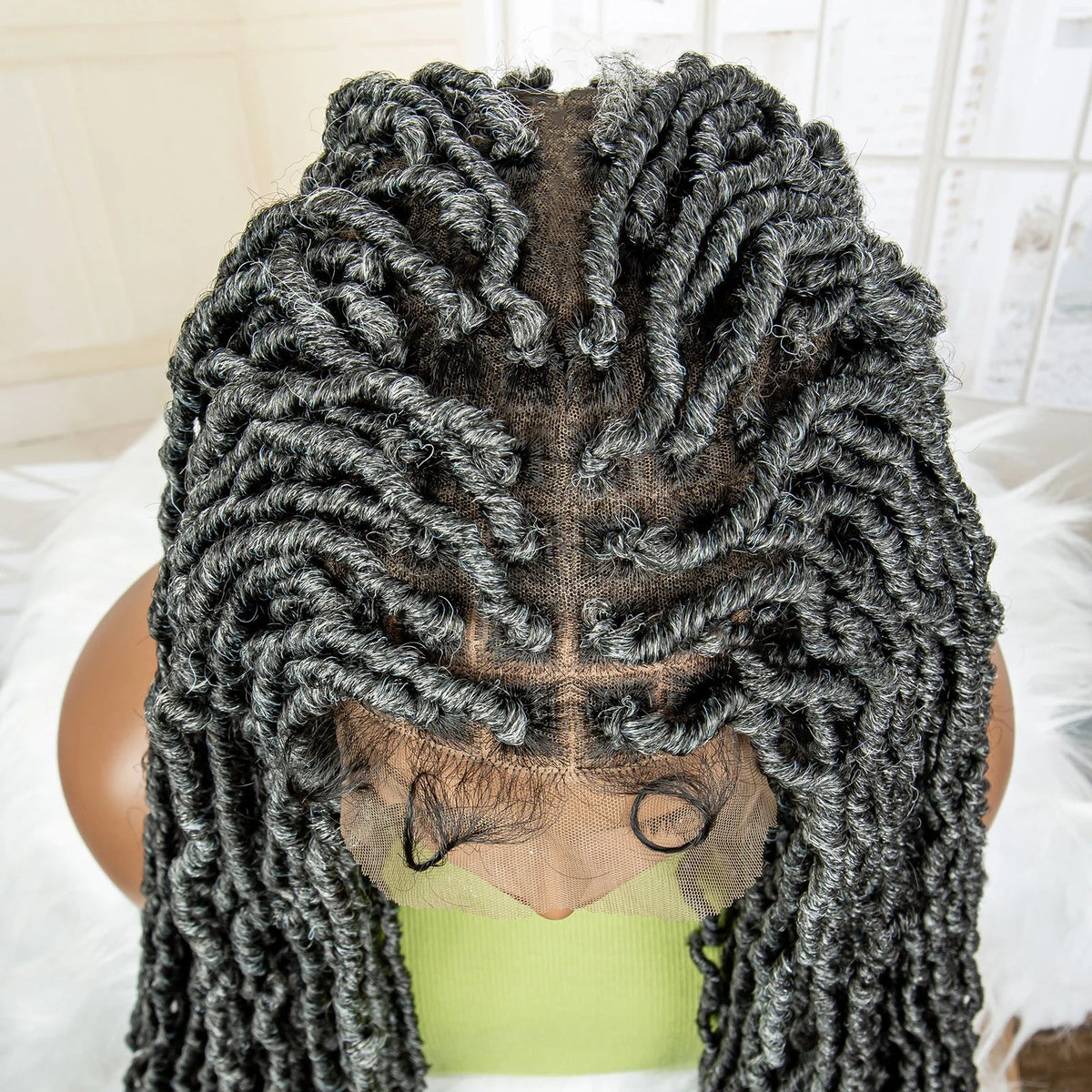 Super Long 36 Inches Synthetic Full Lace Dreadlock Box Braided Wigs for Afro Black Women Black Knotless Braiding Wigs Luxegan