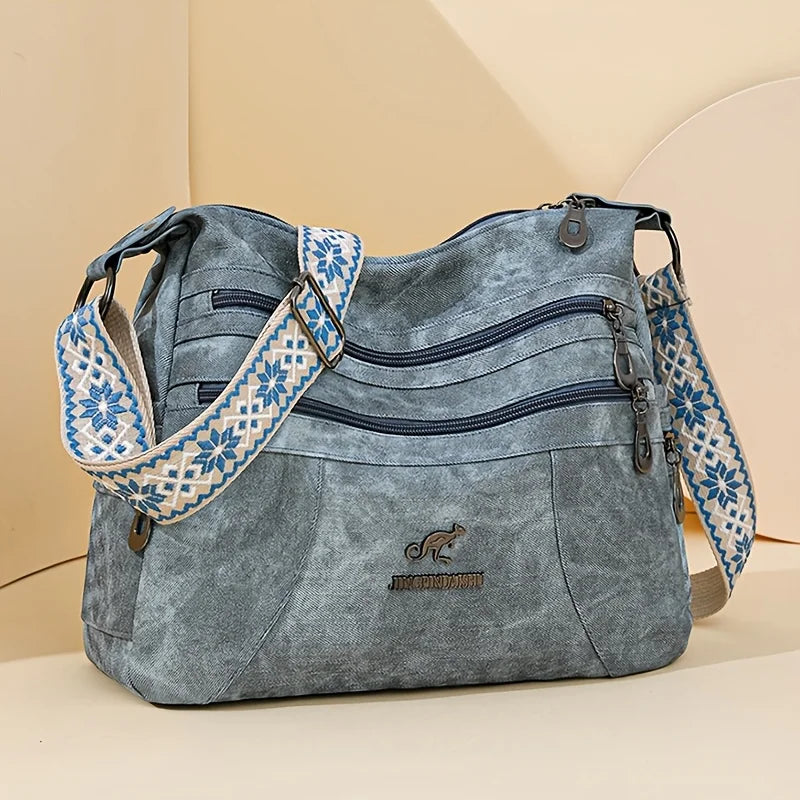 Vintage Style Shoulder Bag | Multi-Layer Crossbody Bag & Casual Faux Leather Handbag Luxegan