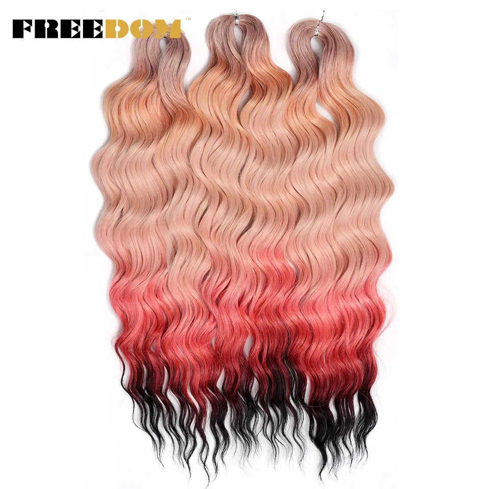 FREEDOM Synthetic Water Wave Crochet Braiding Hair 24 Inch – Ombre & Multi-Tone | 88 Colors | 300g - view 23