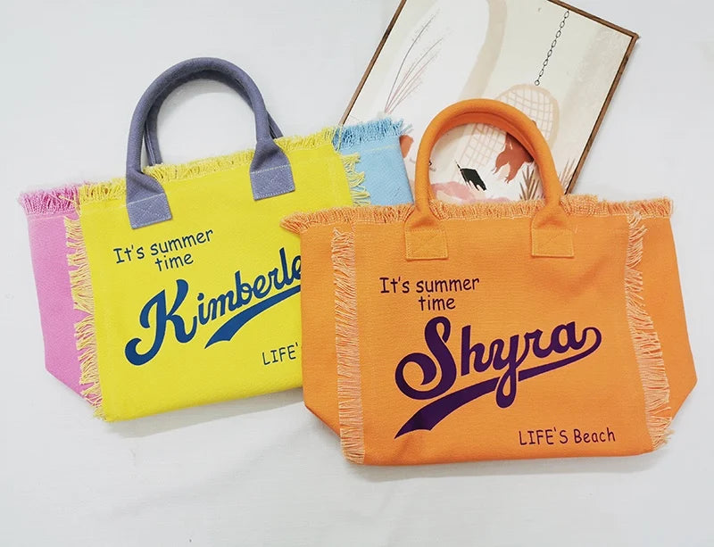 Customizable Fashion Canvas Bucket Tote | Large Capacity Commuting & Beach Bag Luxegan