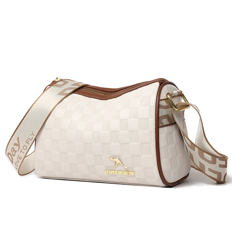 Soft PU Leather Baguette Bag | Solid Zipper Shoulder & Crossbody Bag Luxegan