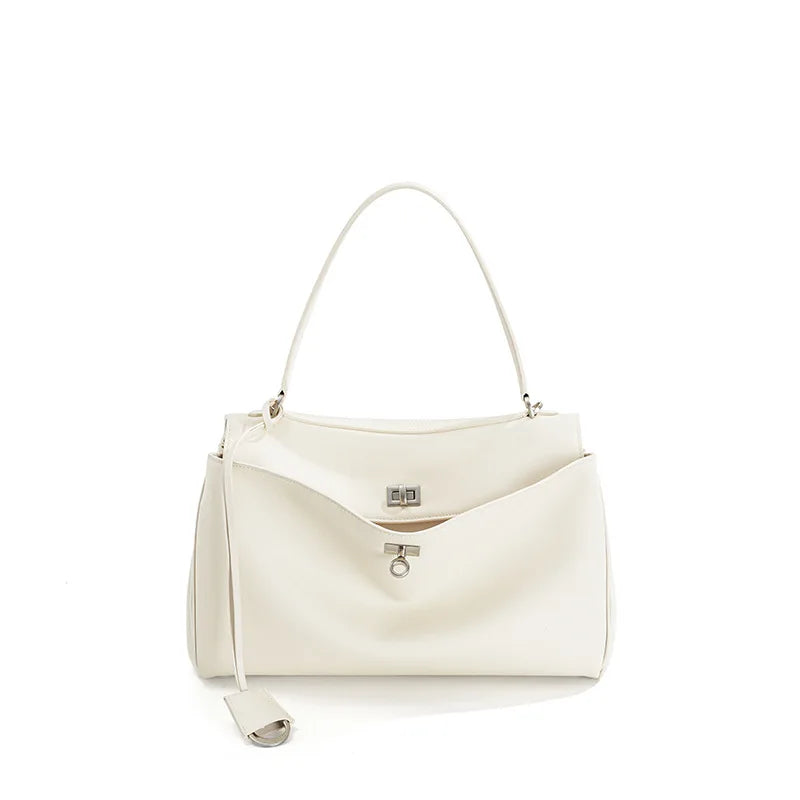 New Rodeobag Leather Kelly Bag | Fashion High Sense Large Capacity Tote with Advanced Lock Luxegan