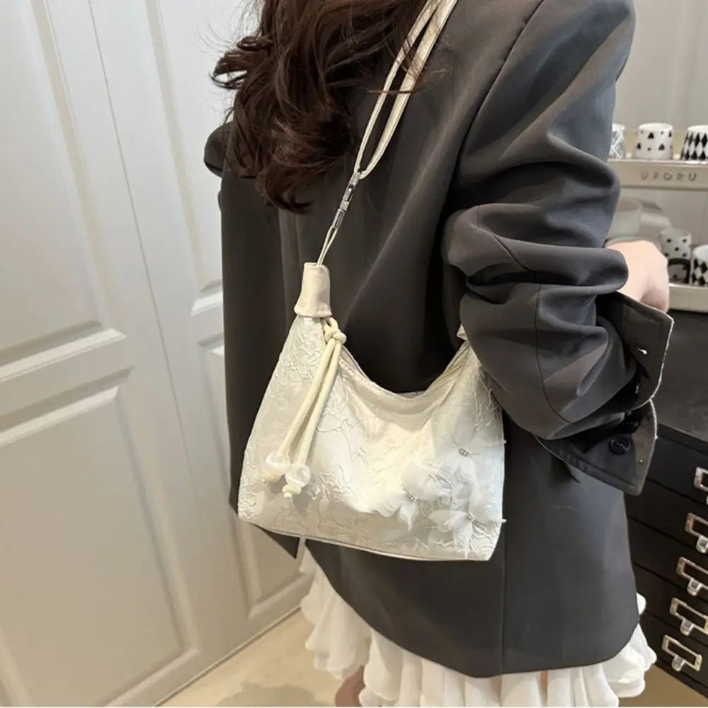 Retro Embroidered New Chinese Style Handbag | Canvas Butterfly Hanfu Shoulder Bag | Elegant Cheongsam Accessory | Vintage Zipper Tote for Weddings and Formal Events Luxegan