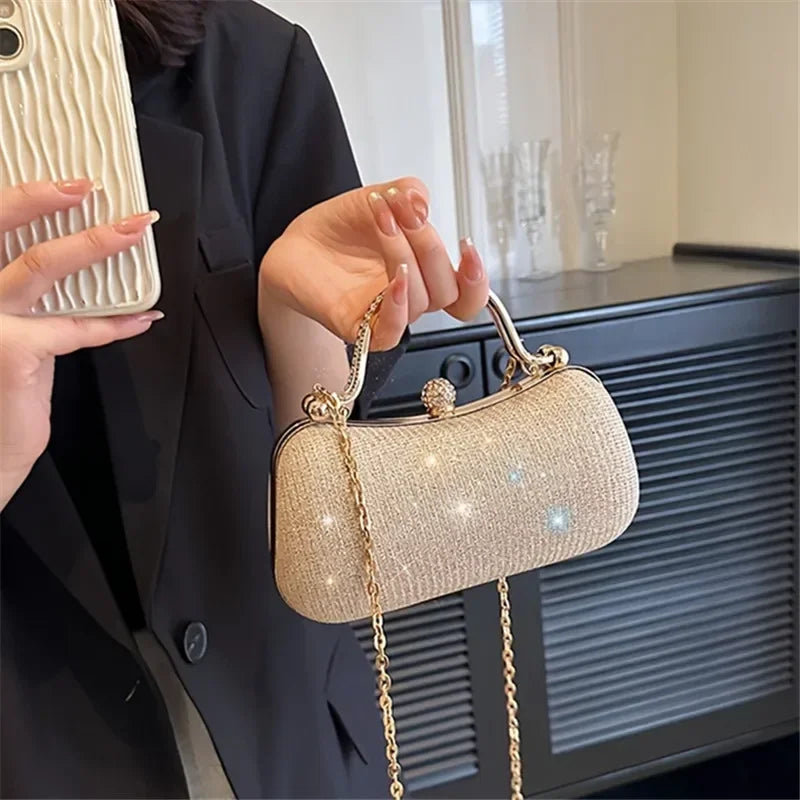 Luxury Shiny Rhinestone Chain Evening Bag | Perfect for Formal Events Luxegan