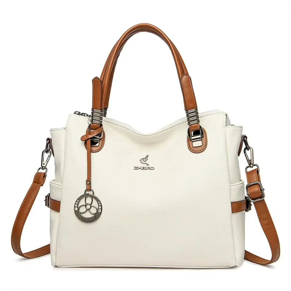 Luxury Handbag Fashion Print Large Capacity Soft Leather Women Shoulder Crossbody Bag | Leisure Designer Ladies Purses and Handbag Luxegan