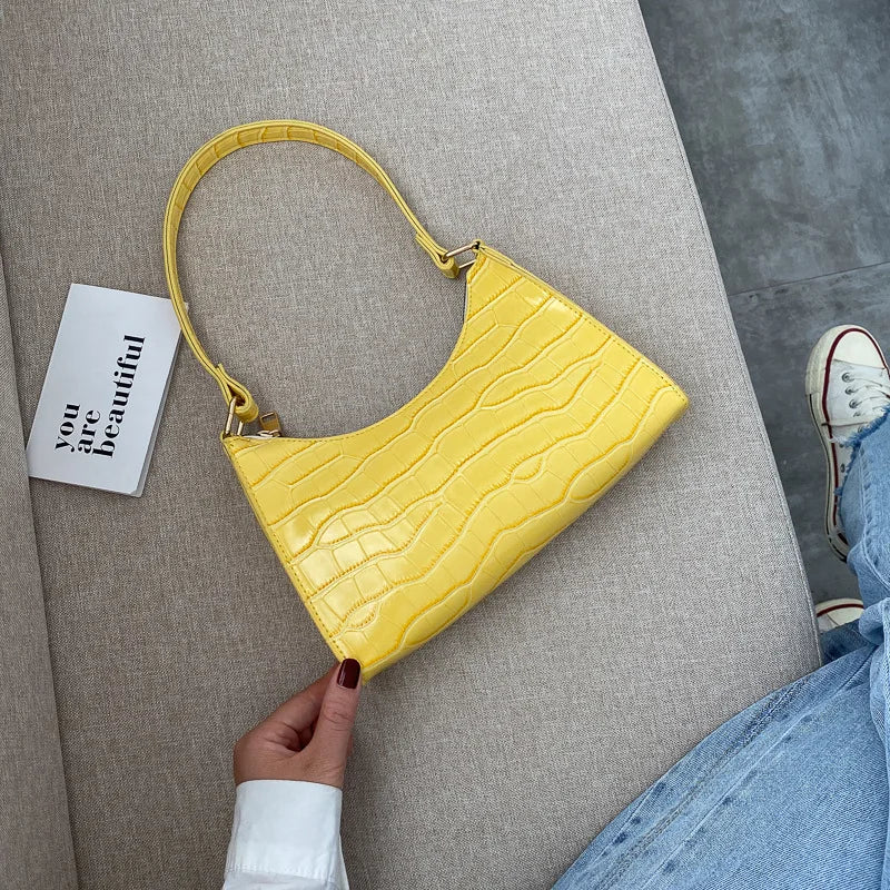 Retro PU Leather Tote | Casual Chain Shopping Bag Luxegan