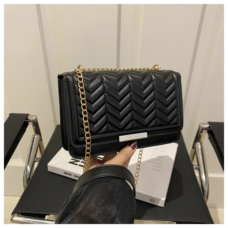 Fashion Striped Women's Shoulder Bag | Chain Strap Crossbody Bag Luxegan