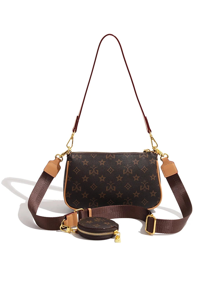 Fashionable & Leisure Retro Flower Shoulder Bag | Genuine Leather Underarm Handbag & Versatile Crossbody Small Bag Luxegan