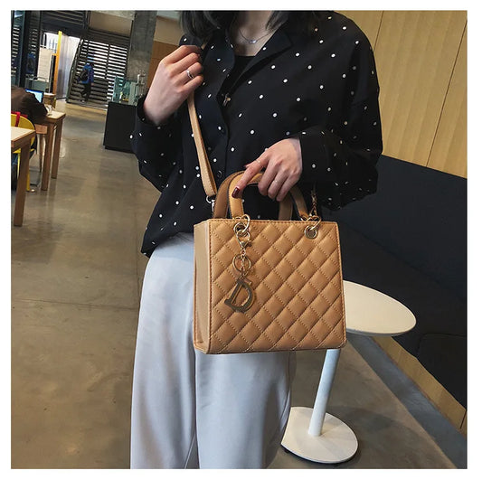 Luxury Lingge Chain Tote Bag | Women's Fashion Shoulder & Crossbody Handbag Luxegan