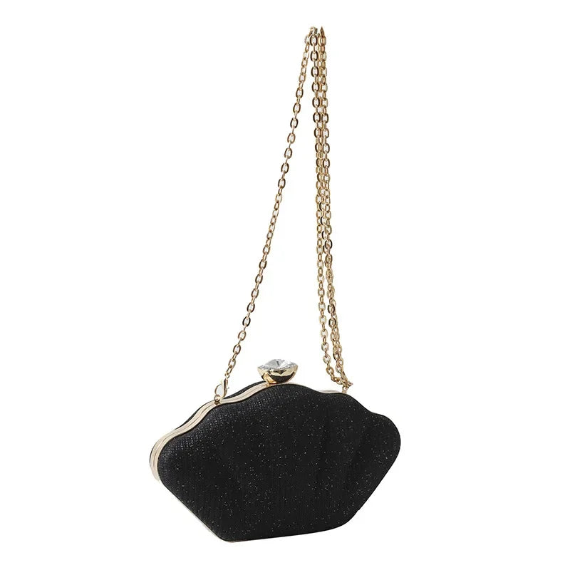 Luxury Shell Clutch | Metallic Evening & Crossbody Bag Luxegan
