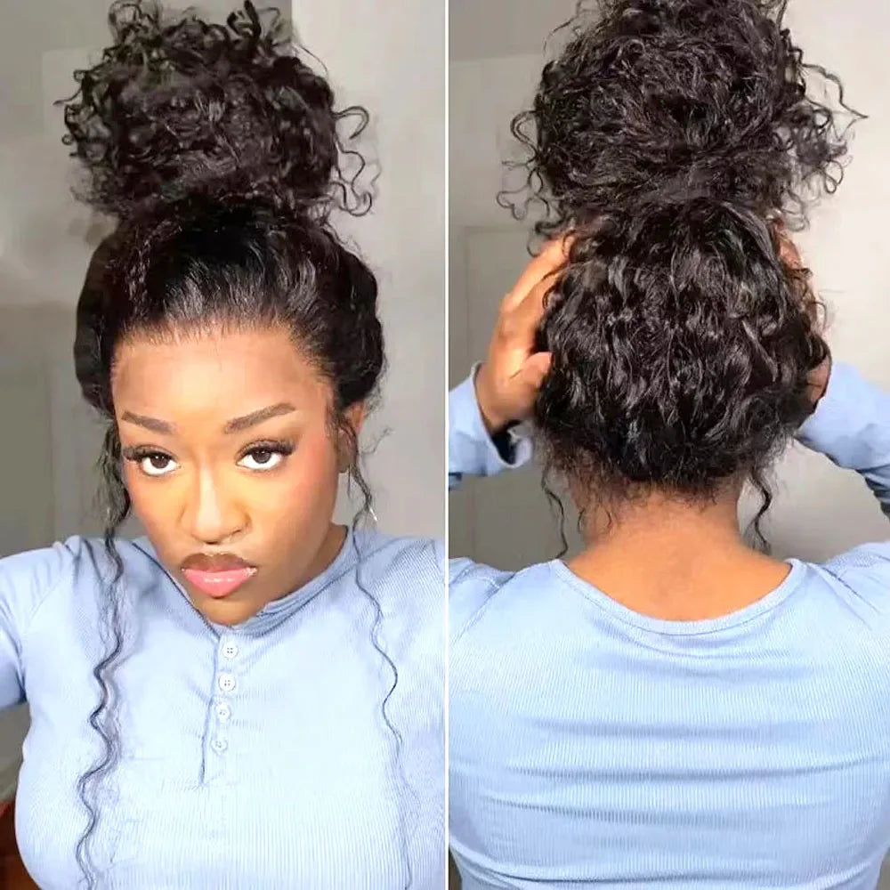 Invisi-Strap 360 HD Full Lace Glueless Wig | Sophisticated "Deep Curly" Water Wave Silhouette | Elegant High-Density Lace Frontal | "Dignified" Brazilian Human Hair Wig for Radiant Versatile Styling Luxegan