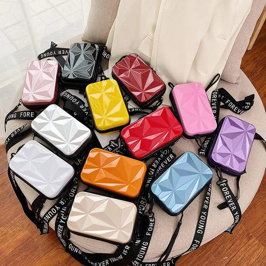 Women's PVC Cosmetic Bag | Travel Suitcase Shaped Wallet & Makeup Organizer Luxegan