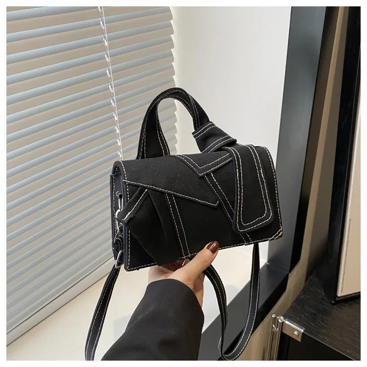 Minimalist Patchwork Mini Crossbody | Retro Square Shoulder Bag Luxegan