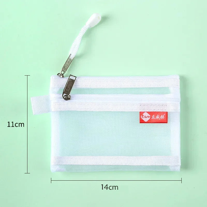 Bolsos cuadrados de nailon de doble capa con cremallera, monederos, carteras, tarjeteros para identificación bancaria y tarjetas de crédito, licencia B8, bolsas de almacenamiento con bolsillo
