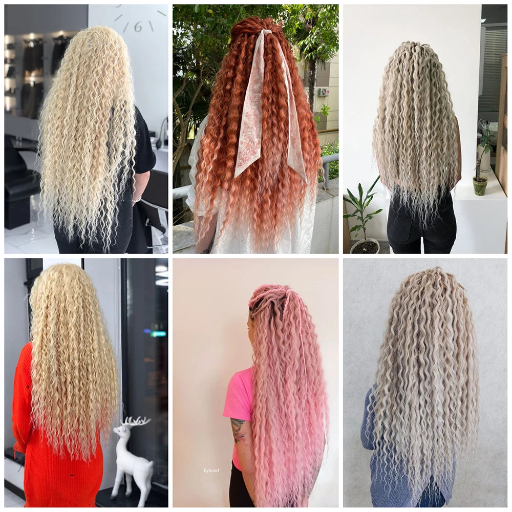 Ariel Curl Crochet Hair 22in – Ocean Wave Ombre Braiding Hair | 100g | 38 Colors | 1 or 3 Pcs - view 2