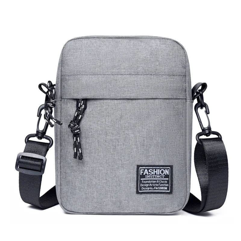 Durable Oxford Mini Shoulder Bag | Sophisticated Black Mobile Phone Bag & Waist Pack | Elegant Men's Crossbody Box Bag | "Dignified" Soft Man-Bag for High-Performance Urban Utility Luxegan