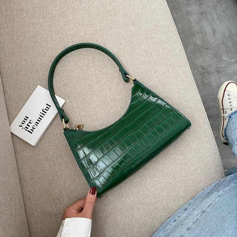 Retro PU Leather Tote | Casual Chain Shopping Bag Luxegan