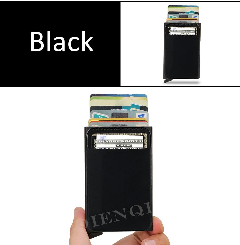 Automatic Pop Up Wallet Aluminum Double Card Case RFID Credit Card Holder Minimalist Metal Wallet Hold 12 Cards Wallet for Men