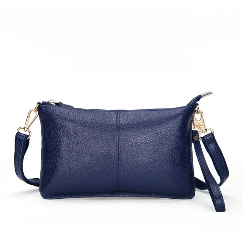 100% Genuine Leather Shoulder Bag | Sophisticated First Layer Cowhide Rectangle Bag | Elegant Luxury Designer Handbag | "Dignified" Soft Cow Leather Messenger for Daily Matching Luxegan