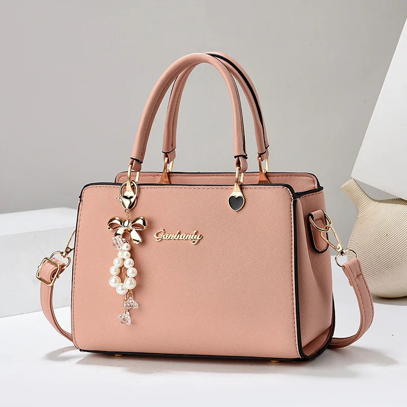 New Women’s Fashion Shoulder Bag | Portable PU Leather Bucket Handbag | Ladies' Messenger Crossbody Bag with Flap Pocket | Soft Square Designer Tote with Multi-Pocket Interior Luxegan