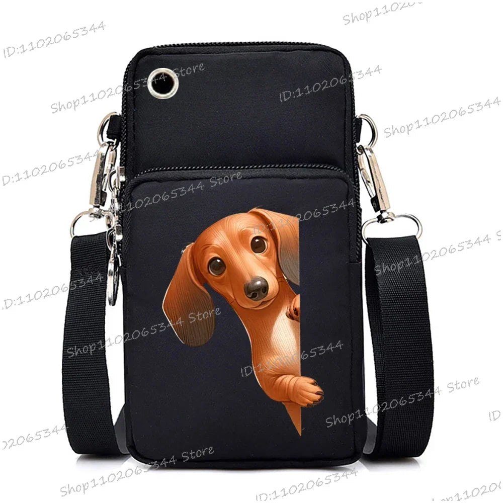 Funny Anime Dog Print Mobile Phone Bag | Unisex Crossbody & Handbag Luxegan