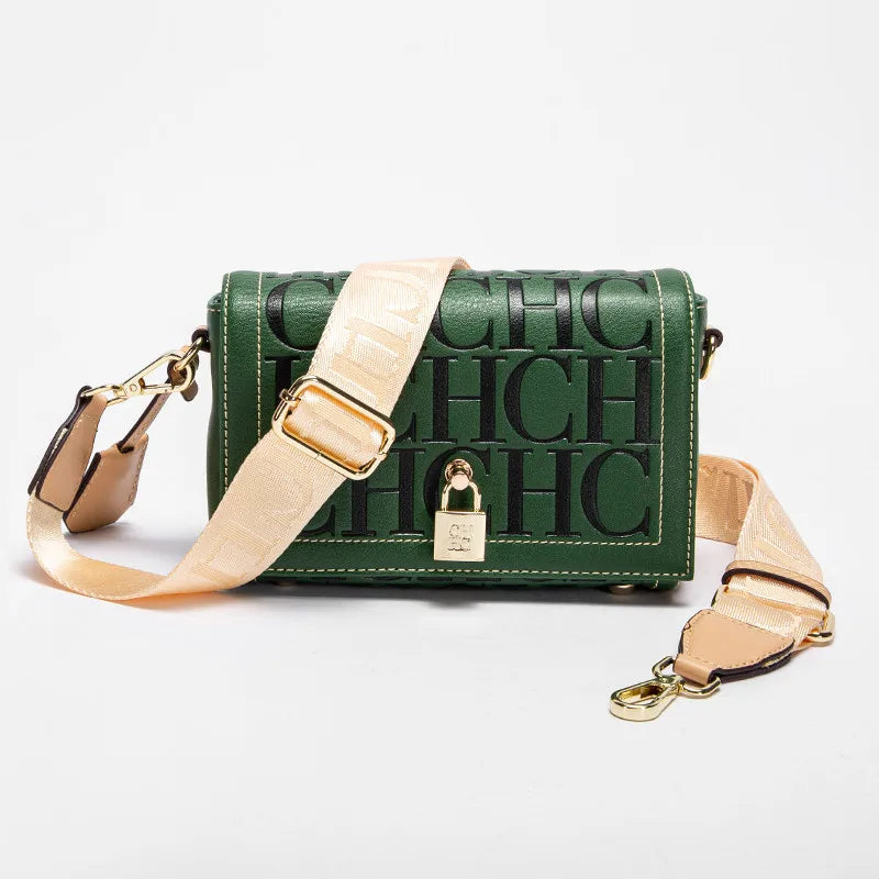 Fashion Design Metal Buckle Women's Shoulder Bag | Luxury Brand Solid Colour Printed Head Bag (Casual Crossbody for Parties) Luxegan