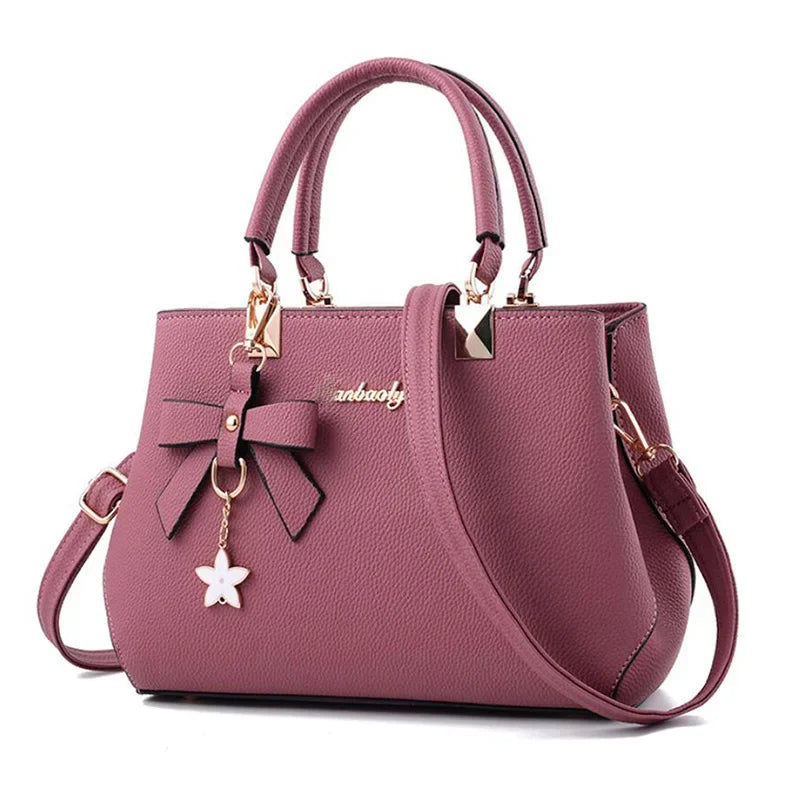 New Elegant Shoulder Bag for Women Luxury Designer Handbags | Female Bags Plum Bowknot Sweet Messenger Crossbody Bag Luxegan