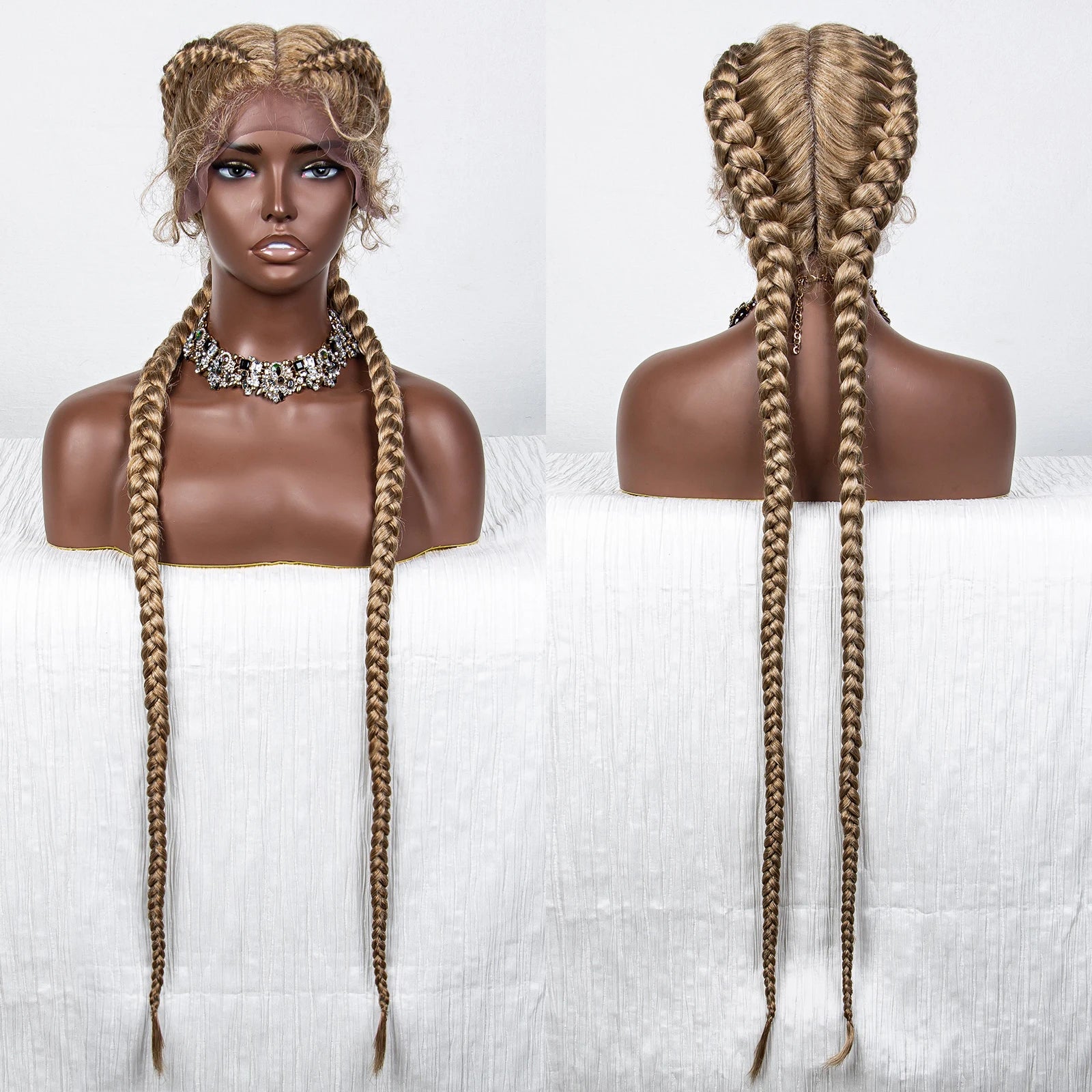 36" Twist Braided Wig | Lace Front | Natural Color | Clearance Sale Luxegan
