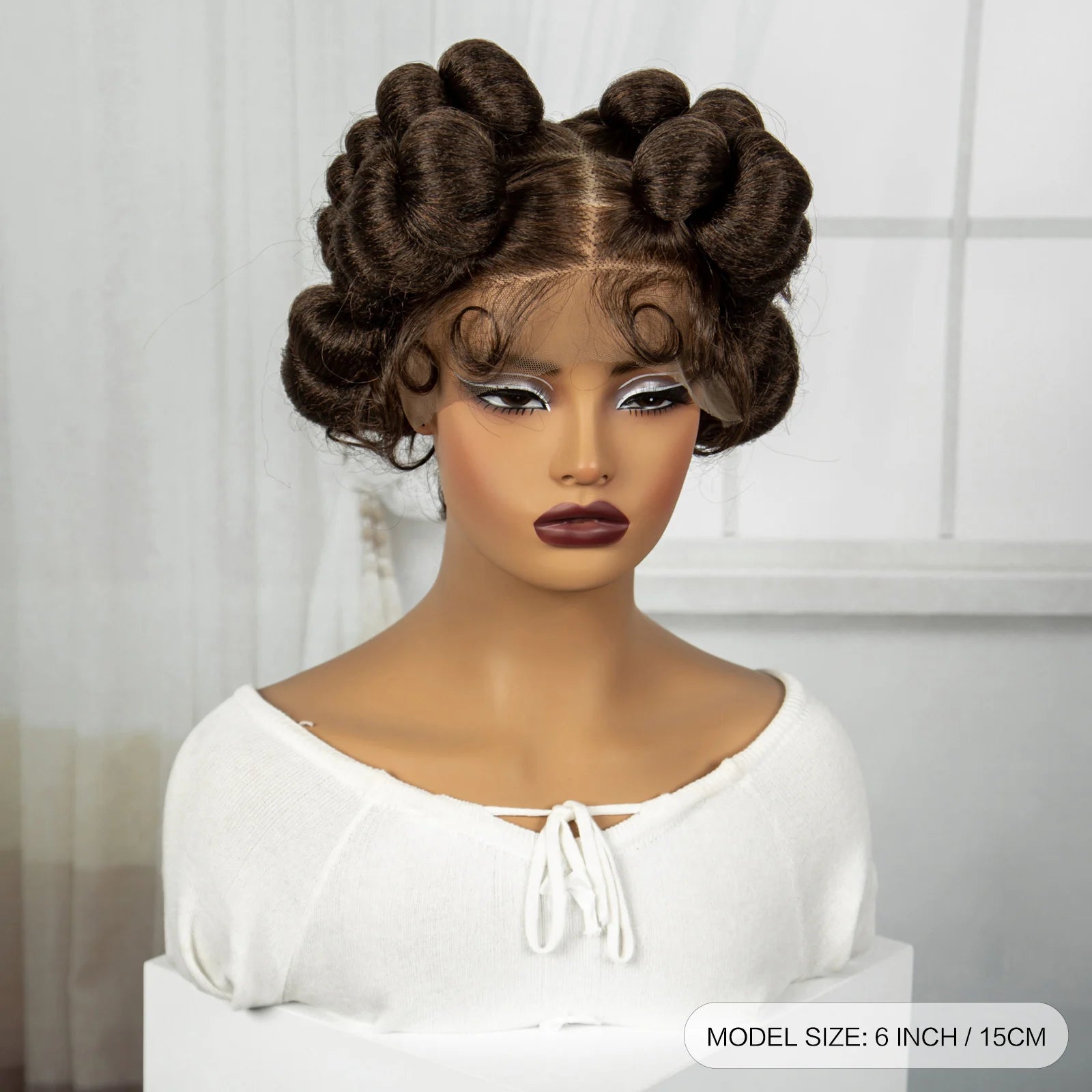 613 Blonde Short Bantu Knotless Braids Wig | Handmade Full Lace | Baby Hair Luxegan