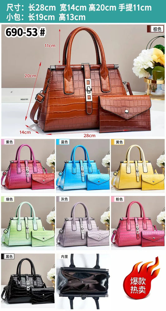 New Bright Leather Women's Bag | Large Capacity Female Shoulder & Crossbody Handbag (High Quality with Wallet, Sequined Panel) Luxegan