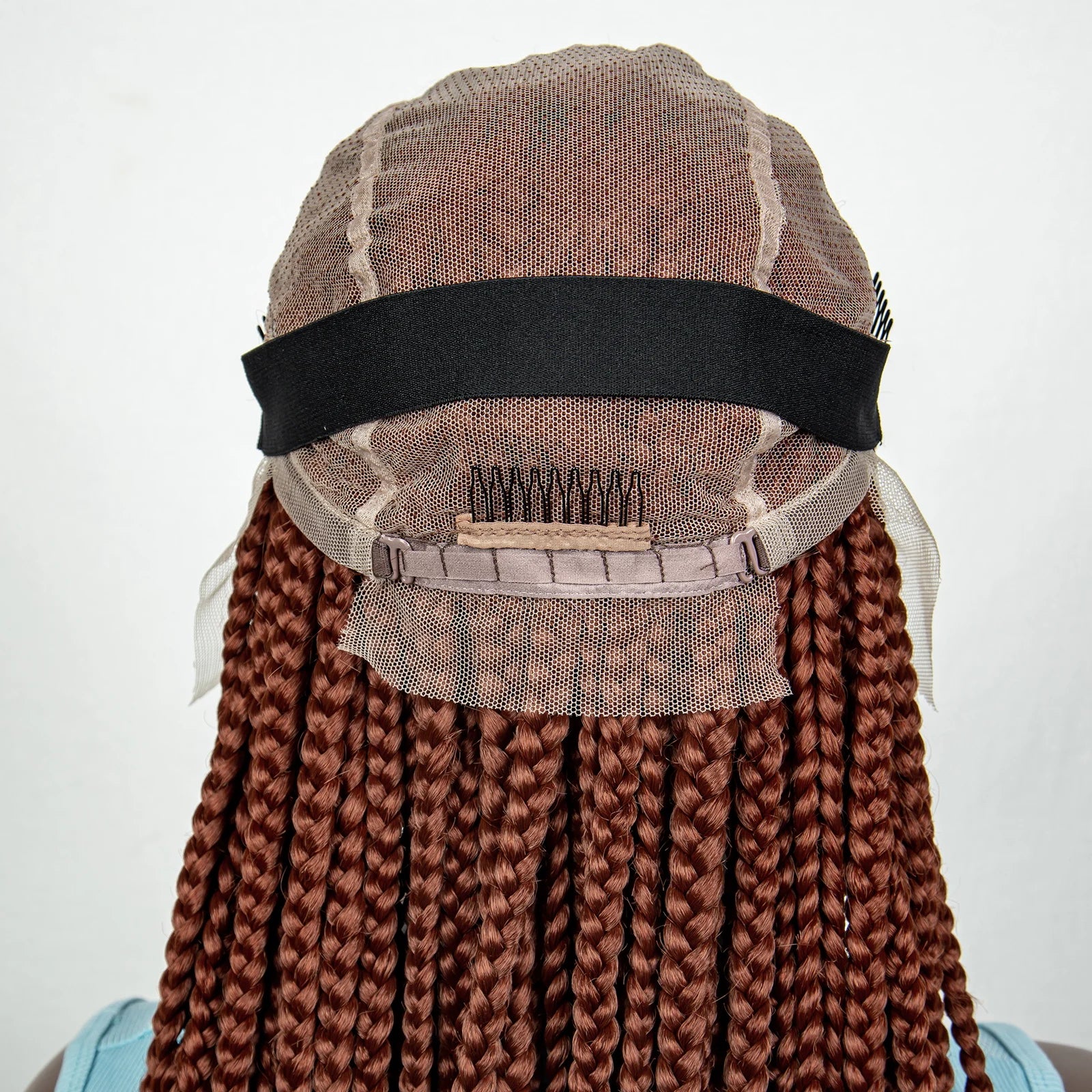 Ginger Beaded Knotless Braids Wig | Full Lace Frontal | 350# Luxegan