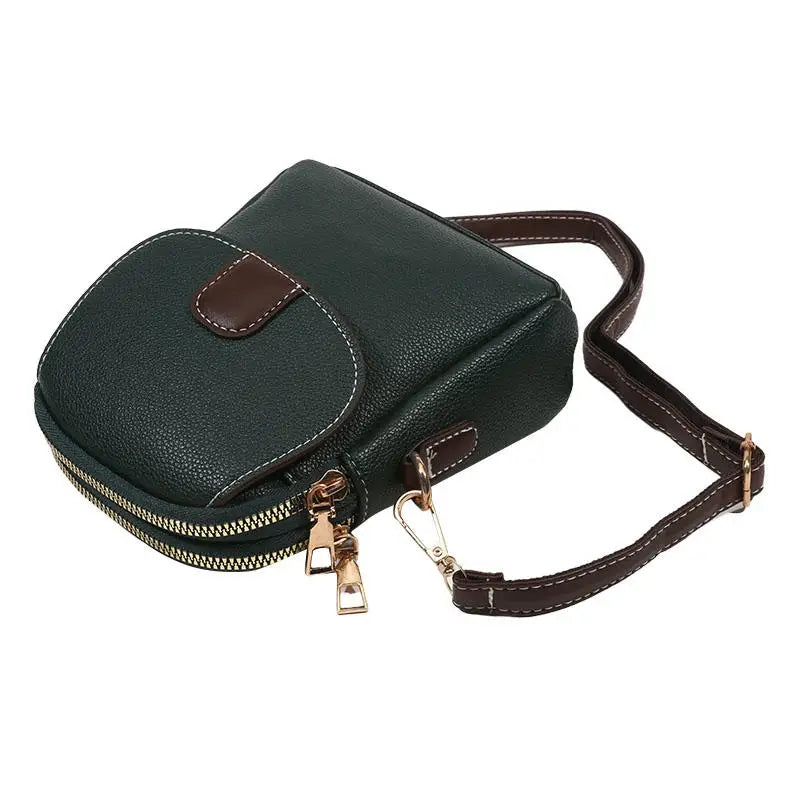 Fashion Leather Crossbody Bag for Women | Mini Shoulder Bag & Flip Zipper Messenger Bag (Students' Small Handbag) Luxegan