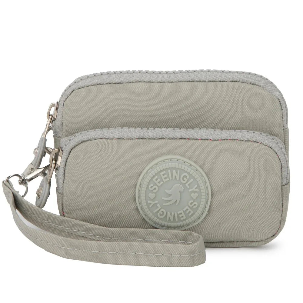 New Waterproof Coin Purse with Key Ring | Solid Color Card Holder & Large Capacity Wear-Resistant Handbag (Unisex Storage Bag) Luxegan