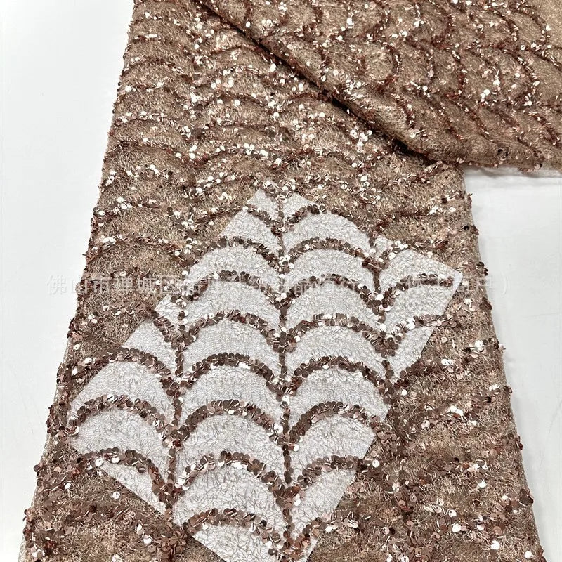 Bella Custom Chocolate Brown Sequin Graduation Dress | Elegant One-Shoulder Capelet Inspired Strapless Gown | Luxurious Knit Silk Backless Party Dress | Classic Knee-Length A-Line Formal Evening Wear Luxegan