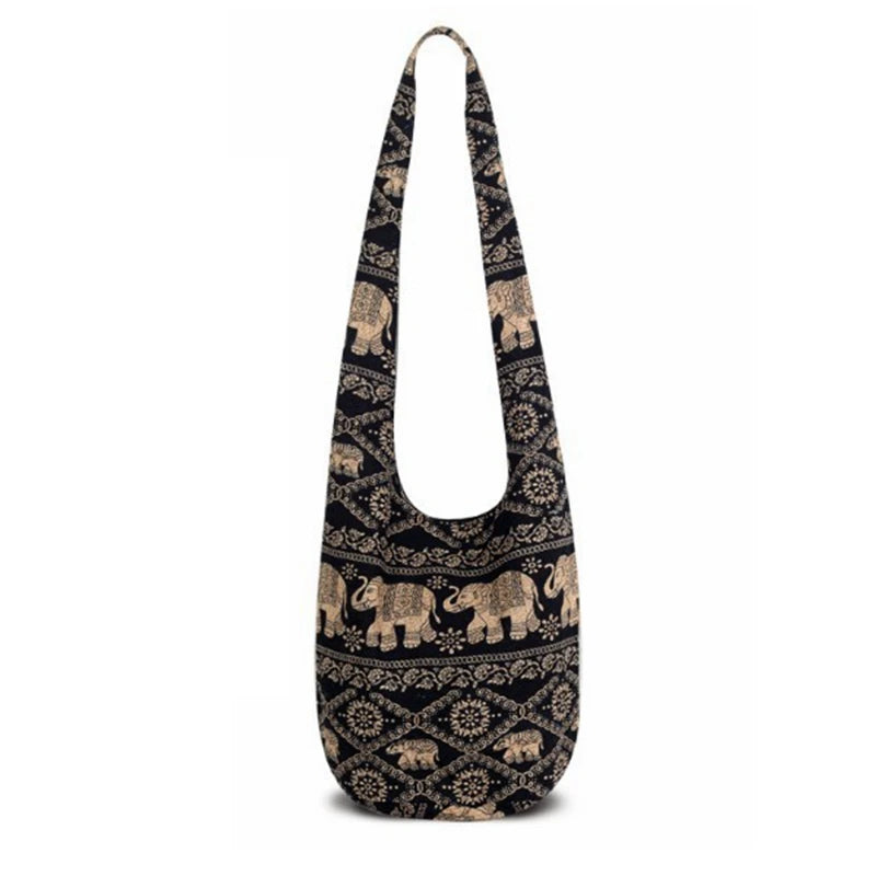 Boho Ethnic Bucket Bag | Casual Striped Crossbody Shoulder Bag Luxegan