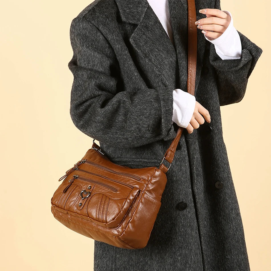 Messenger Sling Bag for Men | PU Small Zipper Crossbody Pouch Luxegan