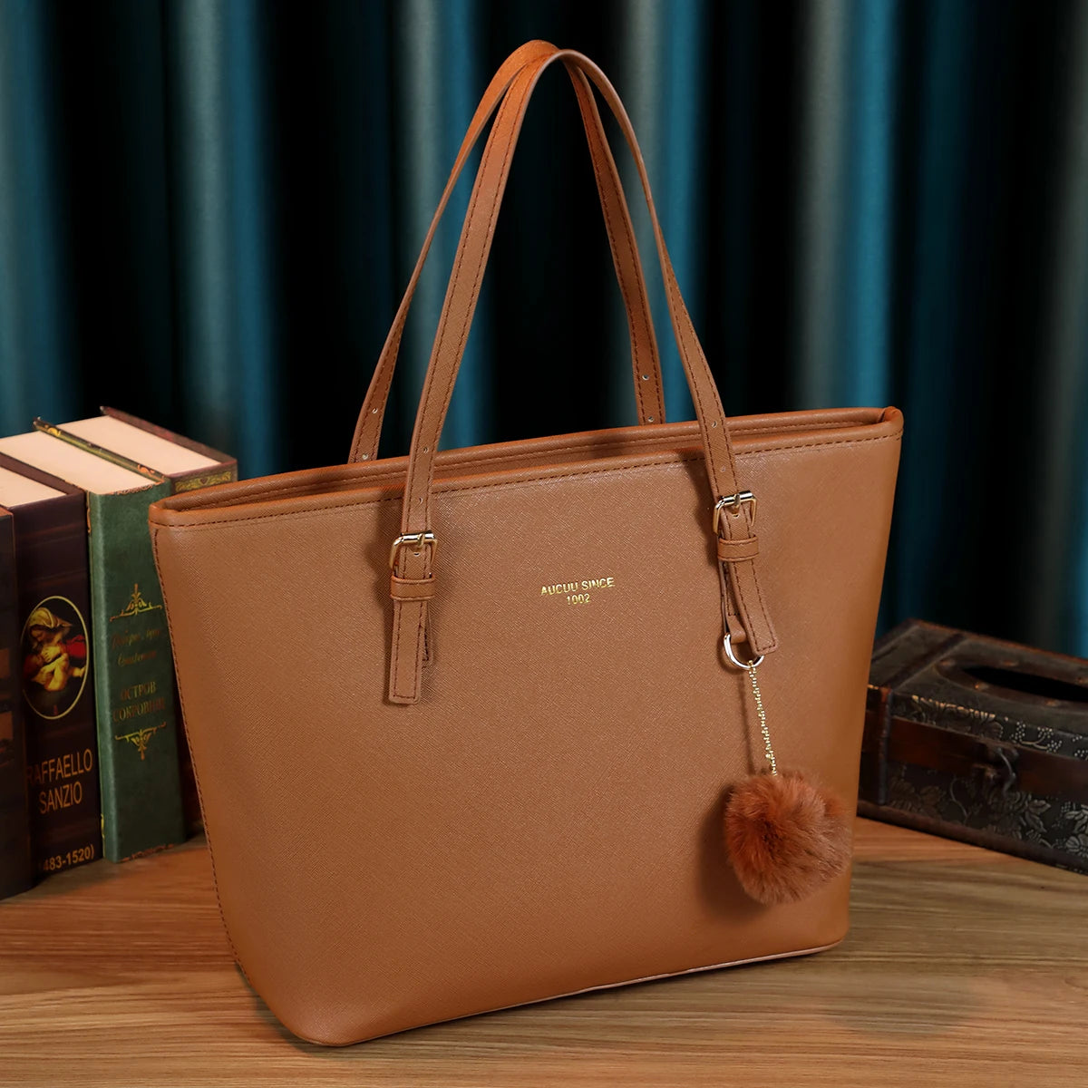 Middle-Aged Women's Faux Leather Shoulder Bag | Multi-Zipper Crossbody Casual Tote | Premium PU Leather Solid Color Purse | Functional Everyday Travel Bag with Nylon Lining Luxegan