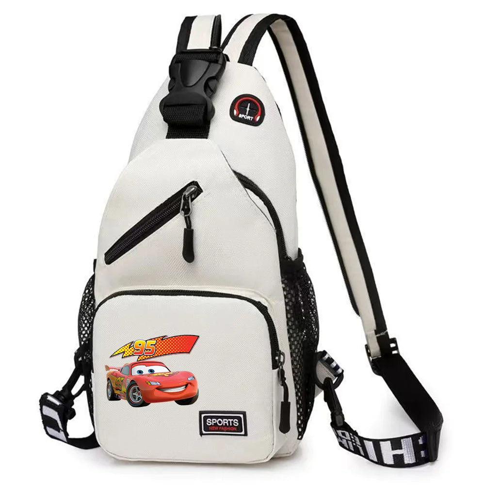 Cars Lightning McQueen Chest Bag Sling Messenger Bag | Crossbody Backpack Travel Sports Bagpack | Men Shoulder Bag Women Rucksacks Luxegan