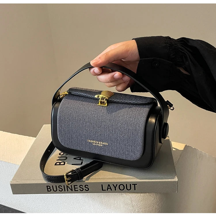 High-Grade Sense Women's Small Square Bags | Trendy Classic PU Leather Lady Commuter Shoulder Bag & Short Handle Handbags Luxegan