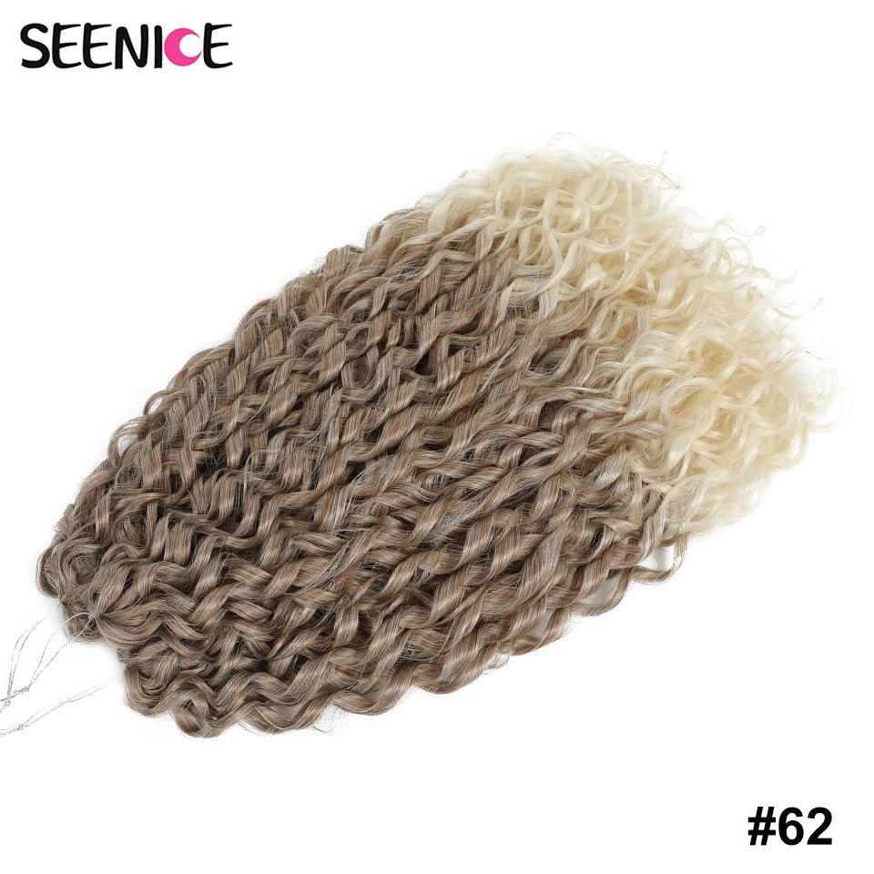Deep Wave Twist Crochet Hair | Afro Curl Ombre Braids | 22 Inches