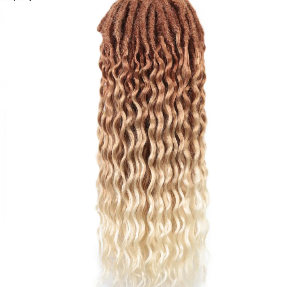 Synthetic Goddess Locs Crochet Braids Hair Extension – 18 Inch Pre-Looped Bohemian Deep Wave Curly Locs (9