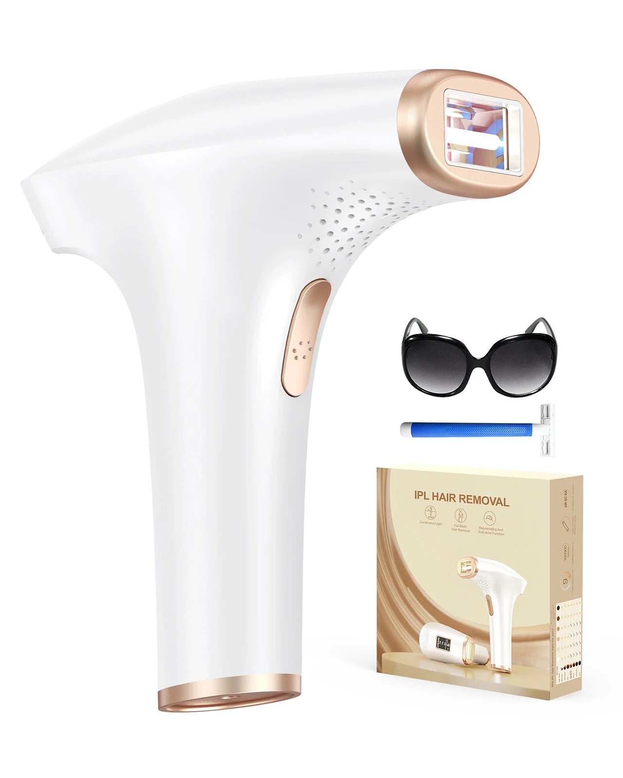 3-in-1 Painless IPL Laser Epilator | Sophisticated "Permanent Depilador" Silhouette | Elegant 999,900 Flash Hair Remover | "Dignified" High-Performance Electric Device for Radiant Versatile Styling Luxegan