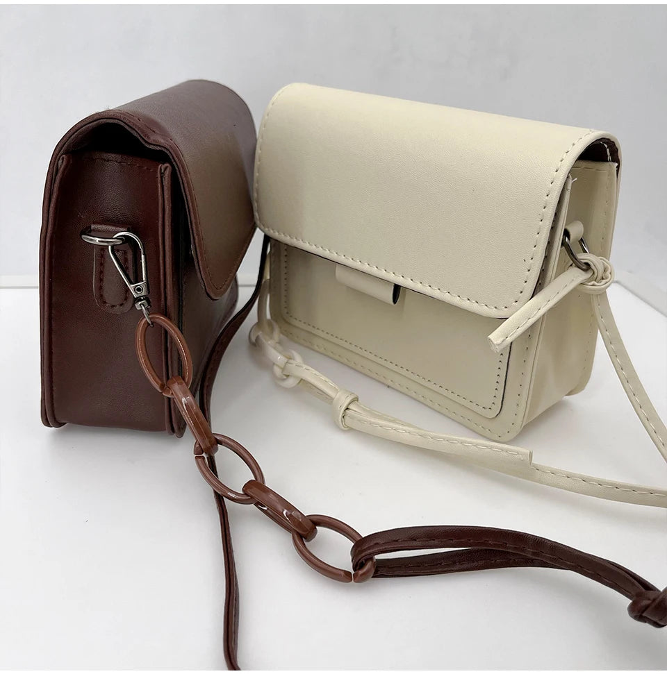 Fashion Brand Women's Small Crossbody Bag | Lightweight PU Leather Messenger Bag (Flap Handbag Purse, Summer Travel Bag for Female) Luxegan